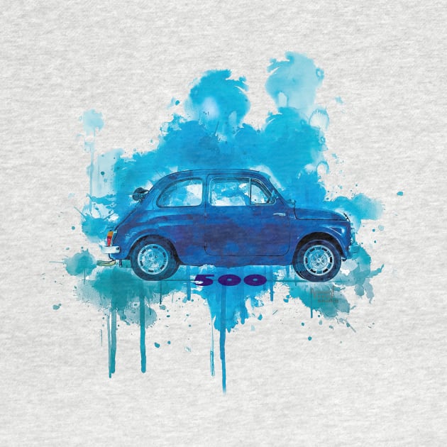 Fiat 500 open Aqua Splash Blue by AaaahEeeekStudio